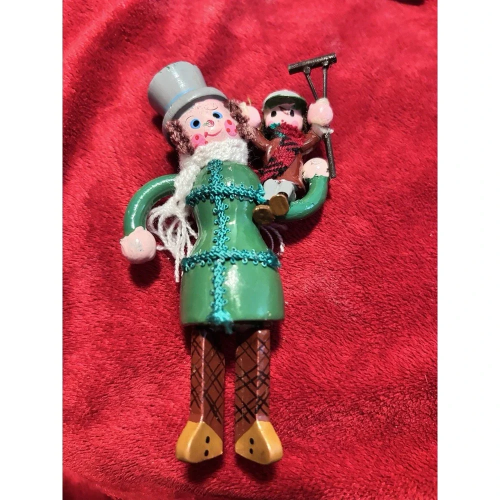 VTG Christmas Carol Handpainted Bob Cratchit & Tiny Tim Kurt S. Adler Ornament